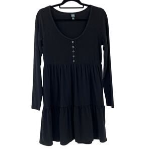 waffle knit babydoll dress Terra & Sky women's Plus Size Waffle Knit Babydoll Dress